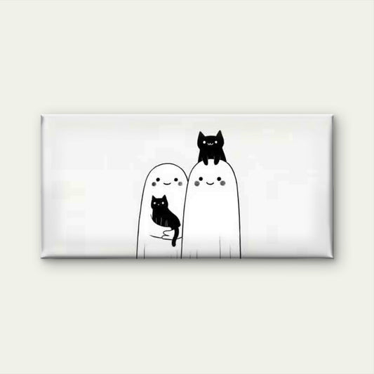 Anime Black & White Cat Wall Art Canvas Office Home Room Framed 120x60cm