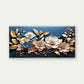 White & Golden Botanical Wall Art Canvas Office Home Room Framed 120x60cm