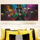 3pcs Skeleton Magician Theme Metal Print Ready to Hang Art