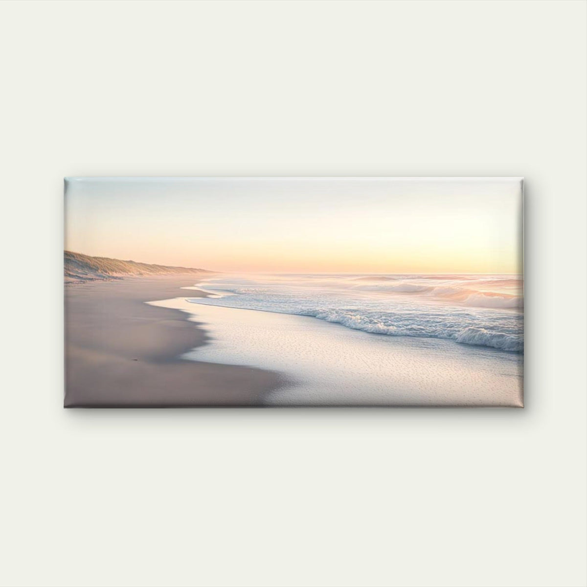 Featuring a Serene Beach Sunset Wall Art Canvas Office Home Room Framed 80x45cm