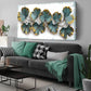 Teal & White Green Leaves Wall Art canvas office home room framed 120x60cm