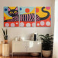 3pcs Vibrant Cat Colorful Abstract Design Metal Print Ready to Hang Art