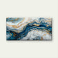 Blue And White Marble With Gold Wall Art Canvas Office Home Room Framed 80x45cm