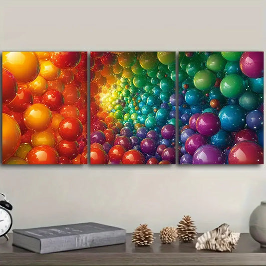 3pcs Sphere arrangement Metal Print Ready to Hang Art