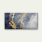 Navy Purple Grey Gold Abstract Wall Art Canvas Office Home Framed 80x45cm