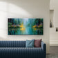 Tranquil Forest Pond Wall Art Canvas Office Home Room Framed 80x45cm
