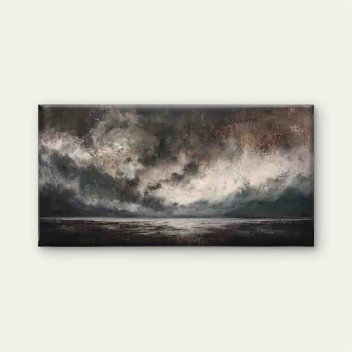 Abstract Dark Clouds Wall Art Canvas Office Home Room Framed 80x45cm