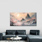Misty Mountain & Pink Blossoms Wall Art Canvas Office Home Room Framed 120x60cm
