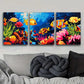 3pcs Tropical Fish Sea Metal Print Ready to Hang Art
