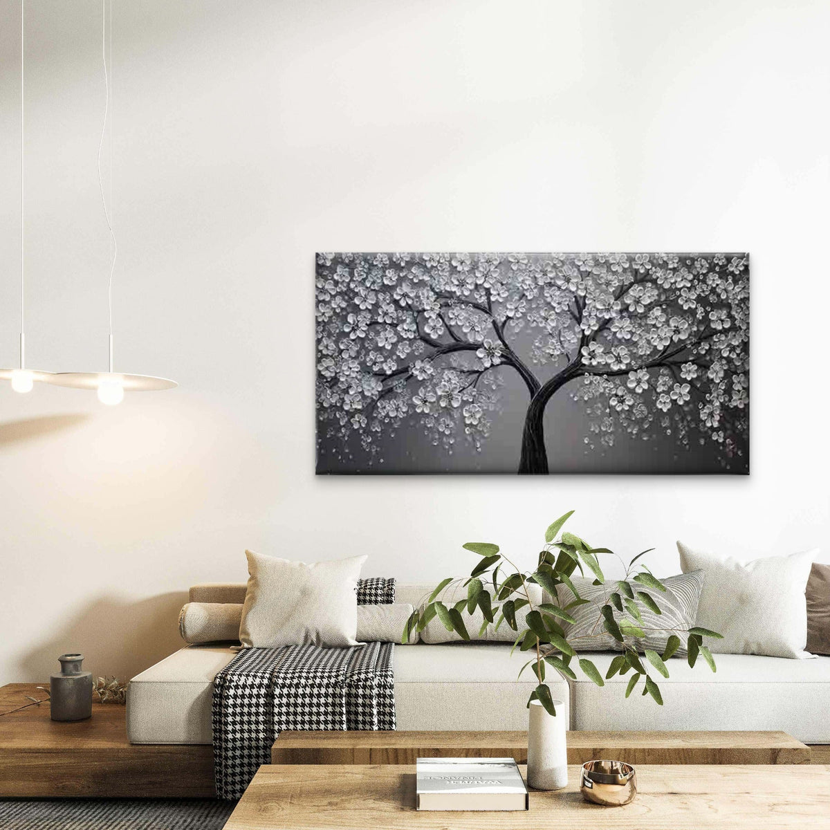 Cherry Blossom Tree Wall Art Canvas Office Home Room Framed 120x60cm