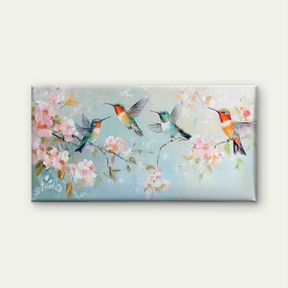 Hummingbirds in Flight Among Wall Art Canvas Office Home Room Framed 120x60cm