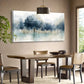 Modern Abstract Blue Forest Serene Nature Wall Art canvas office home room framed 120x60cm