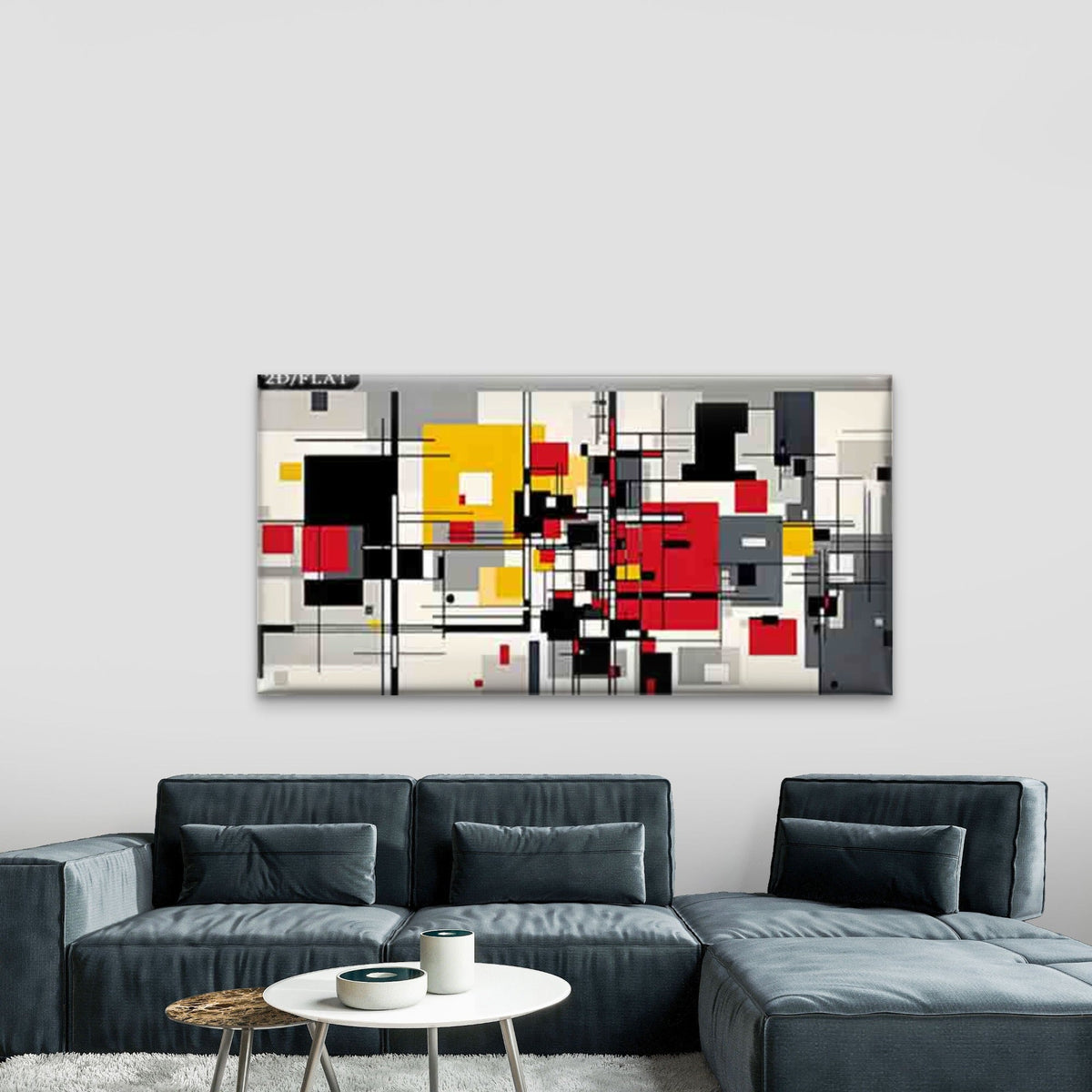 Abstract Geometric Pattern Wall Art Canvas Office Home Room Framed 80x45cm