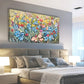 Oil Painting Style Botanical Blue Red Purple Yellow Floral Wall Art canvas office home room framed 120x60cm