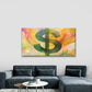 Green Dollar Sign as the Main Wall Art Canvas Office Home Room Framed 80x45cm