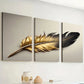 3pcs Modern Fashion Golden Feather Light Luxury Art Wall Art Set Canvas Framed 40x60cm - High Quality Print 100% Australian Made Wall Canvas Ready to Hang