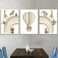 3pcs Modern Fashion Hot Air Balloon Animal Abstract Art Wall Art Set Canvas Framed 40x60cm - High Quality Print 100% Australian Made Wall Canvas Ready to Hang