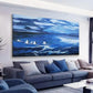 Abstract Seagull Blue Ocean Wall Art canvas office home room framed 120x60cm