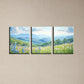 3pcs Watercolor Sky and Wildflowers Beauty Metal Print Ready to Hang Art