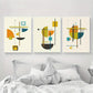 3pcs Mid Century, Minimalist Modern Classic Design Metal Print Ready to Hang Art