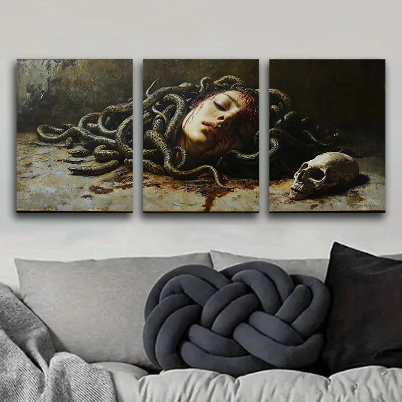 3pcs Medusa's Head Metal Print Ready to Hang Art