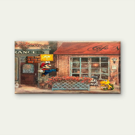 Vintage European Street Retro Wall Art Canvas Office Home Room Framed 80x45cm