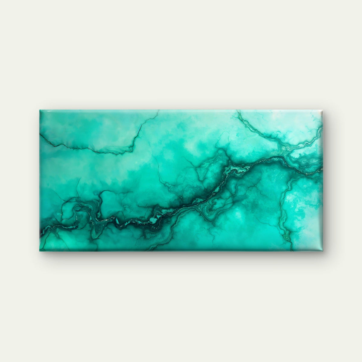 Turquoise Marble Vein Texture Wall Art Canvas Office Home Room Framed 120x60cm