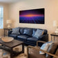 Retro Surface Blue Lines Purple & Orange Wall Art canvas office home room framed 120x60cm