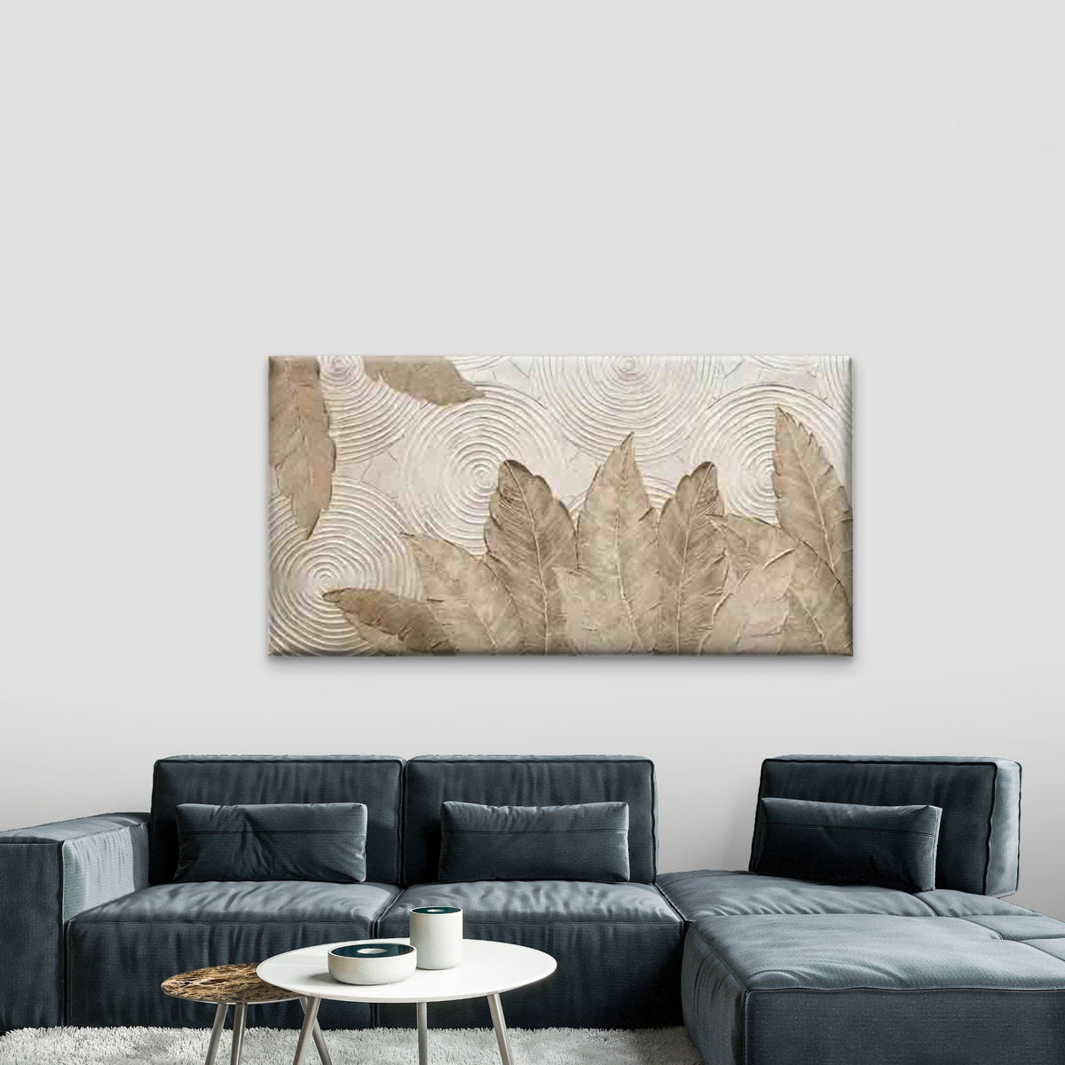 Abstract Botanical Foliage Wall Art Canvas Office Home Room Framed 120x60cm