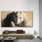 Two Horses Nose to Nose Wall Art Canvas Office Home Room Framed 80x45cm