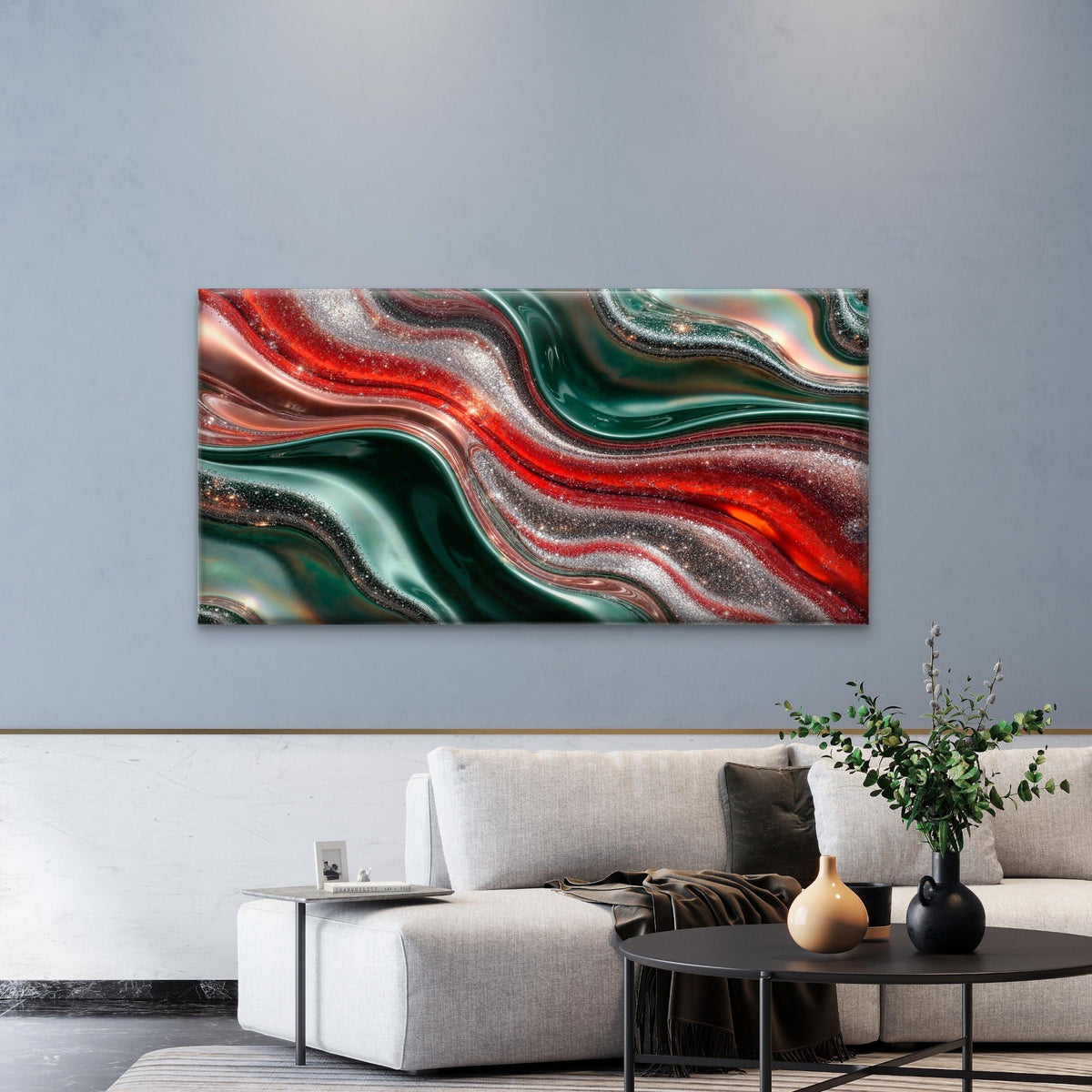 Abstract Liquid Pattern Wall Art Canvas Office Home Room Framed 80x45cm