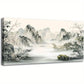 Glow Foggy Mountain Scene Misty Peaks & Serene Wall Art canvas office home room framed 120x60cm