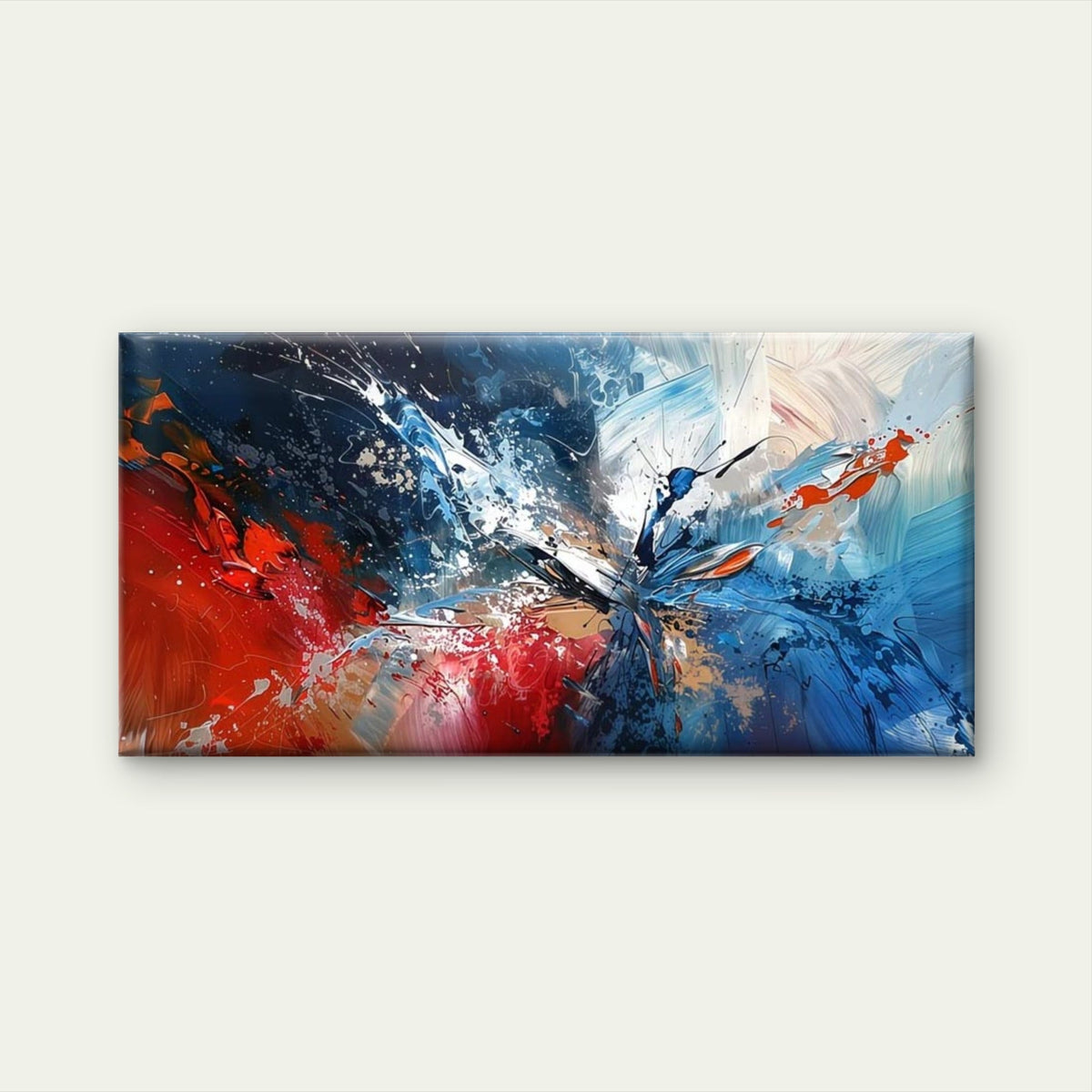 Abstract Vibrant Color Splashes Wall Art Canvas Office Home Room Framed 120x60cm