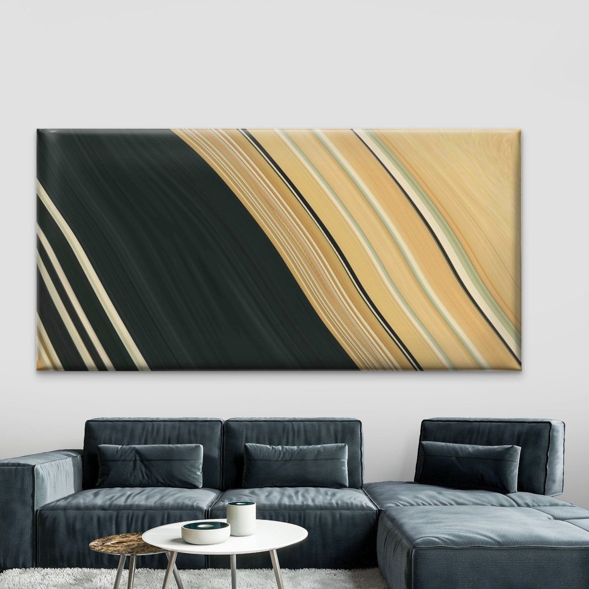 Abstract Wavy Background Wall Art Canvas Office Home Room Framed 80x45cm