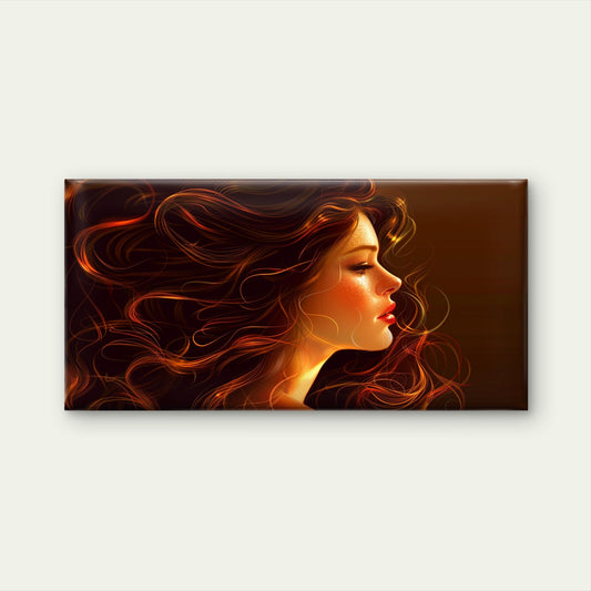 Abstract Fantasy Wavy Hair Lady Wall Art Canvas Office Home Room Framed 80x45cm