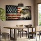 Vintage American Flag Majestic Eagle Design Wall Art canvas office home room framed 120x60cm