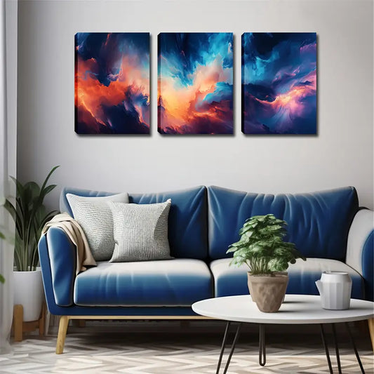 3pcs Whimsical Sky Blue Dove Wall Art Set Canvas Framed 40x60cm - High Quality Print 100% Australian Made Wall Canvas Ready to Hang