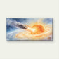 Meteor Impact Fiery Sun Space Wall Art Canvas Office Home Room Framed 80x45cm