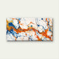 Blue White Swirls Abstract Wall Art Canvas Office Home Room Framed 80x45cm