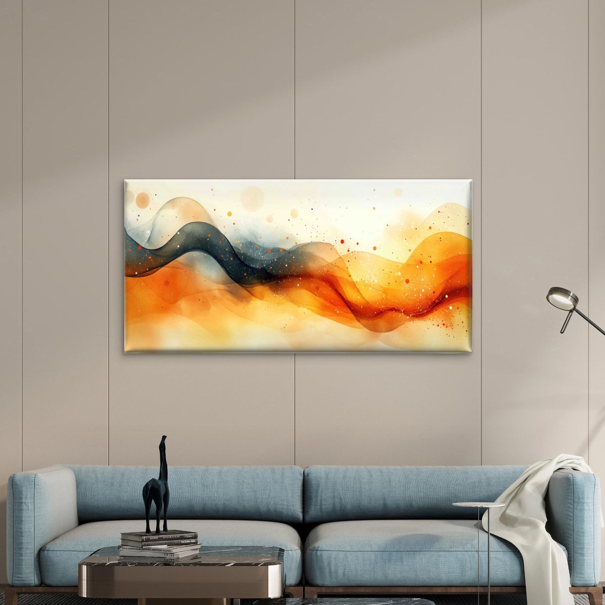 Abstract Colorful Wave Design Wall Art Canvas Office Home Room Framed 120x60cm