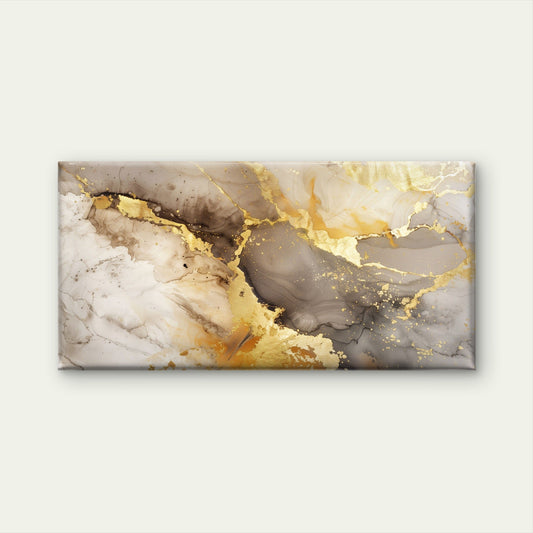 Luxury Abstract Gold Leaf Marble Wall Art Canvas Office Home Framed 80x45cm