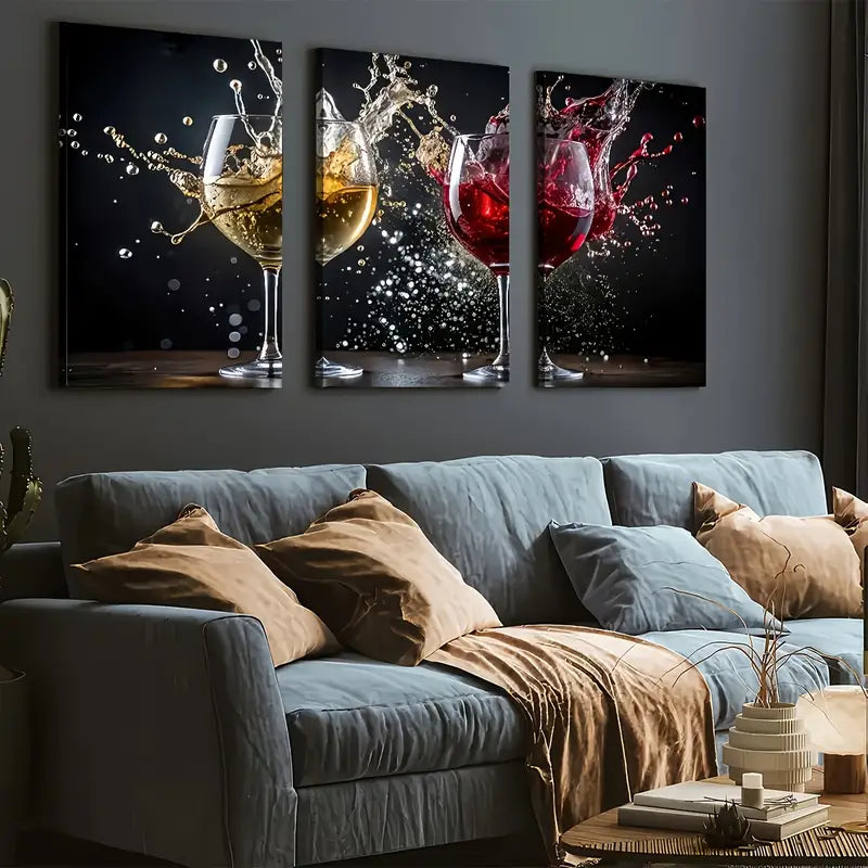 3pcs  Cheers Bar Bartending Art Scene Wall Art Set Canvas Framed 40x60cm - High Quality Print 100% Australian Made Wall Canvas Ready to Hang