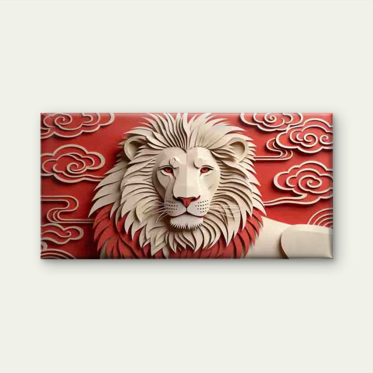 Abstract Lion Cloud Design Wall Art Canvas Office Home Room Framed 120x60cm