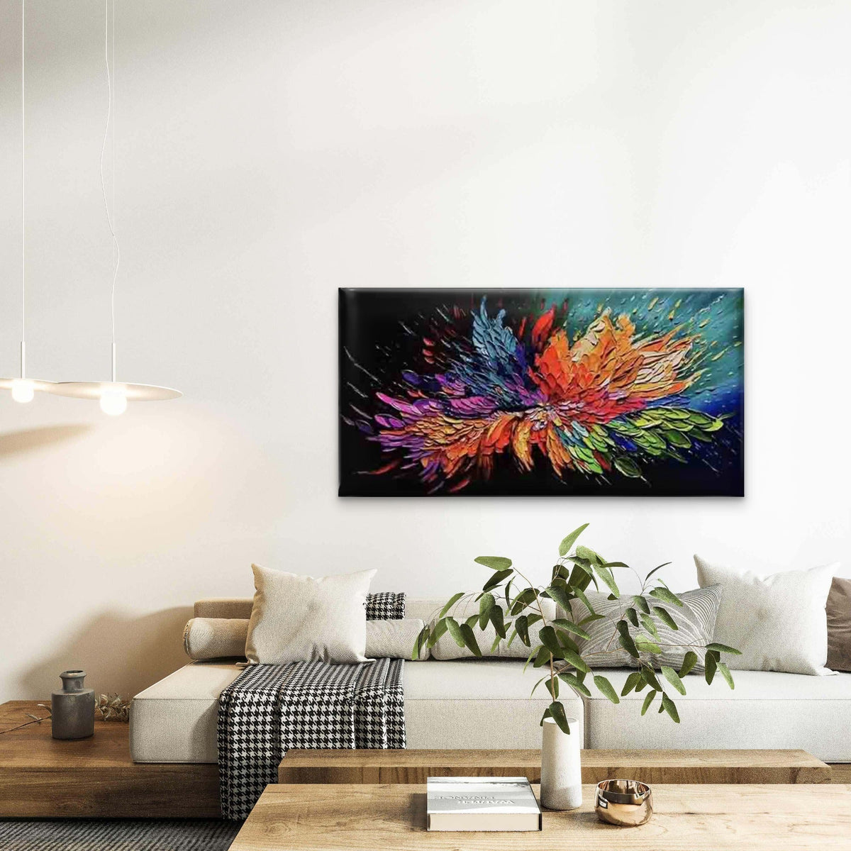 Abstract of A Colorful Flower Wall Art Canvas Office Home Room Framed 120x60cm