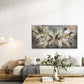 Abstract Beige, Black, White, Wall Art Canvas Office Home Room Framed 80x45cm
