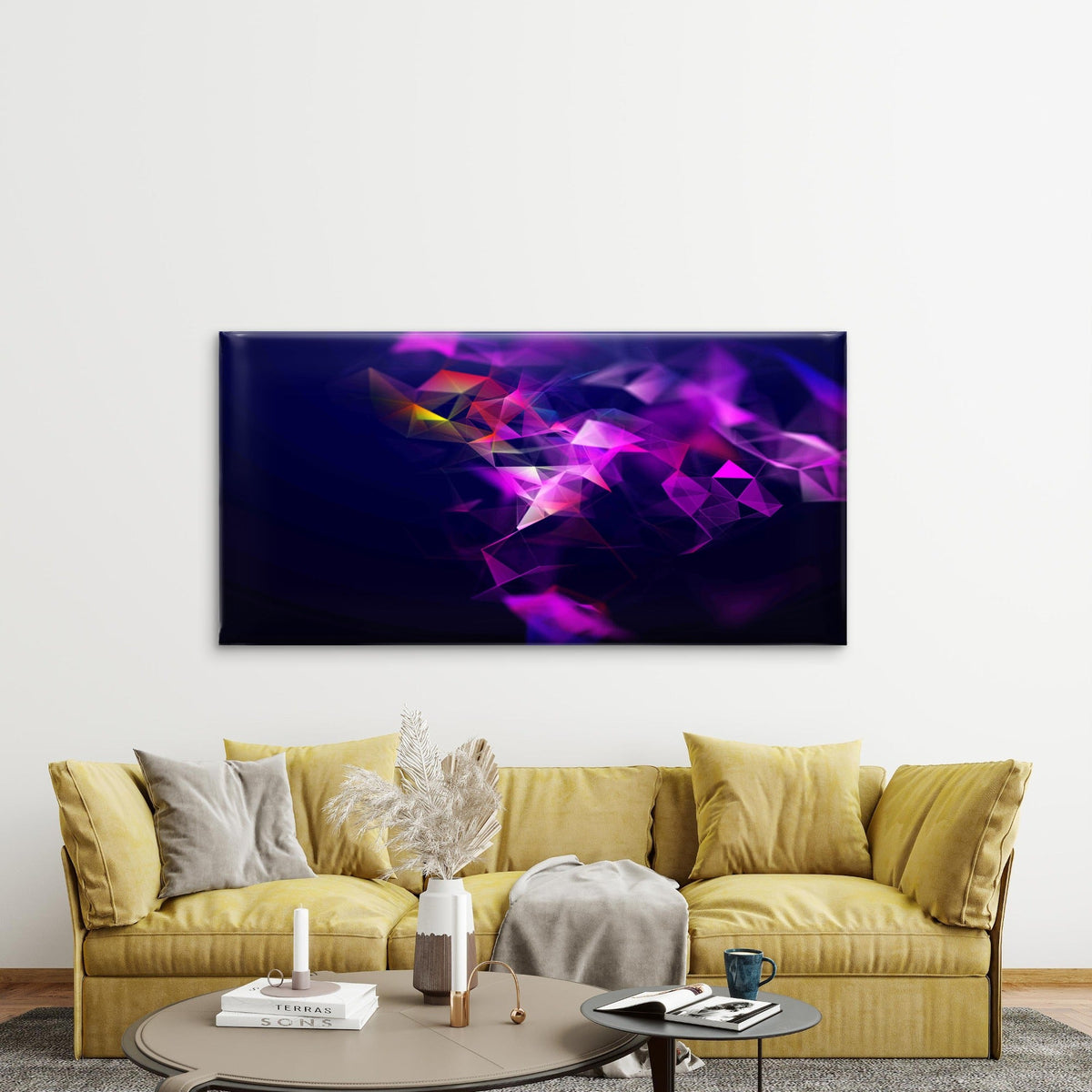 Vibrant And Futuristic Digital Wall Art Canvas Office Home Room Framed 120x60cm