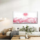 Pink Heart And Ribbon Waves Wall Art Canvas Office Home Room Framed 120x60cm