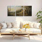 3pcs Deer Vintage Oil Painting Unique Nature Scene Metal Print Ready to Hang Art