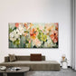 Abstract Soft Pink Floral Wall Art Canvas Office Home Room Framed 120x60cm