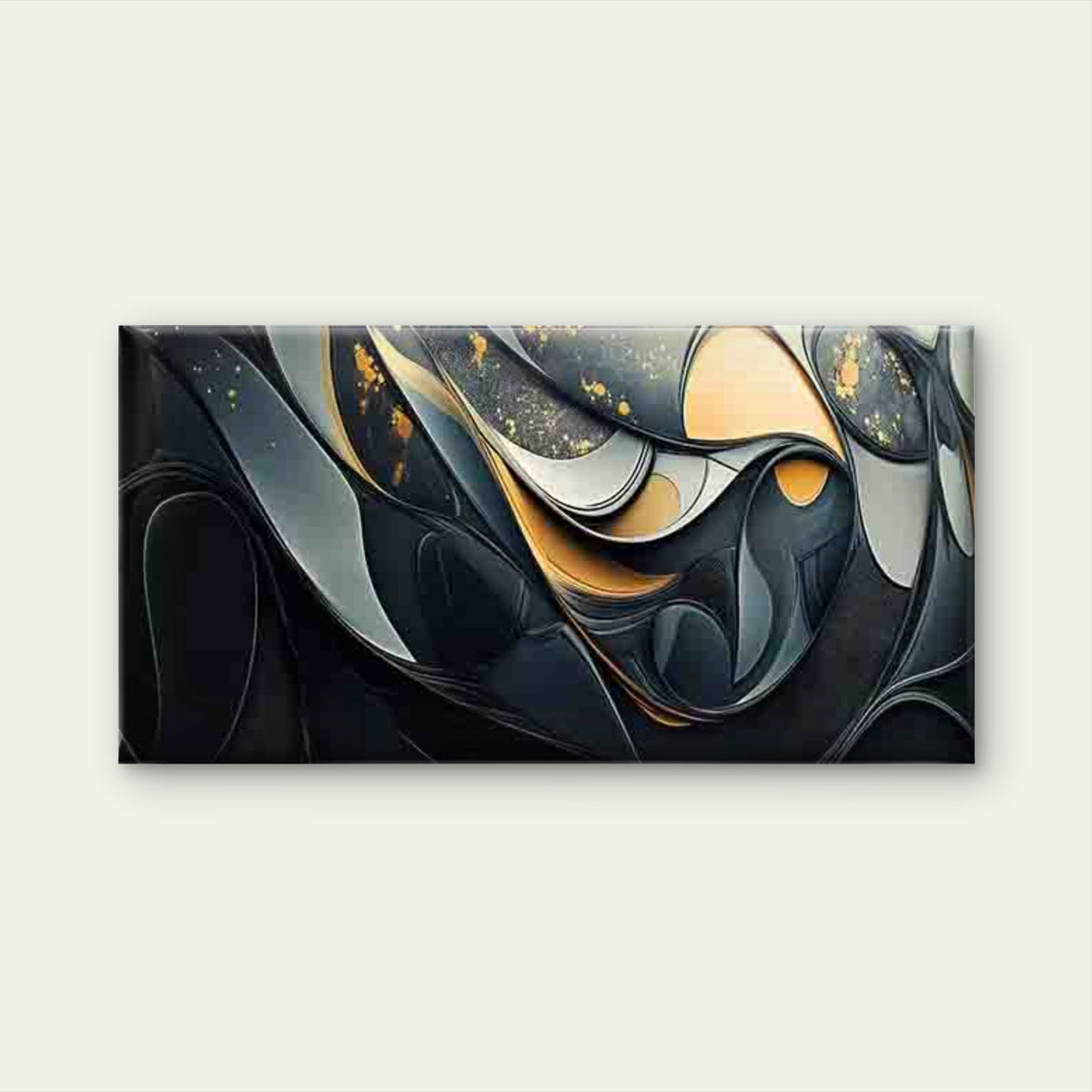 Abstract Featuring Curved Shape Wall Art Canvas Office Home Room Framed 120x60cm